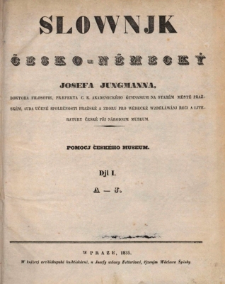 Slownjk česko­‑německý Josefa Jungmanna, 1835
