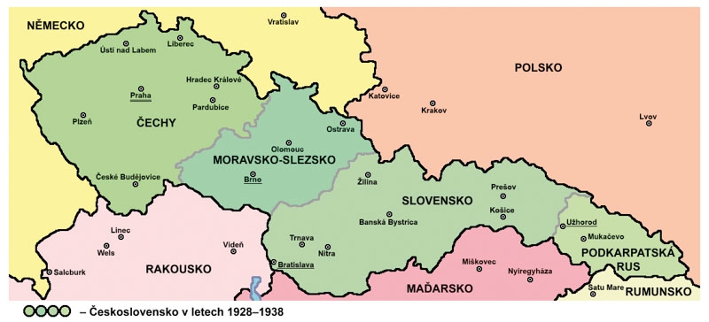 Mapa Československé republiky
