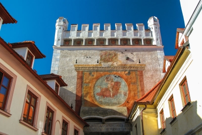 Dolní brána, malba Rožmberského jezdce