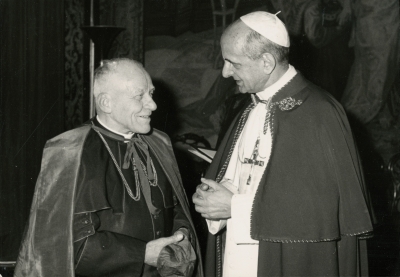 Kardinál Beran se Svatým Otcem Pavlem VI., Řím 1965