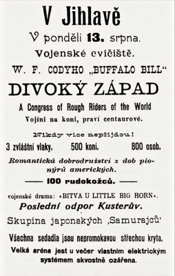 Plakát na Buffalo Billa v Jihlavě