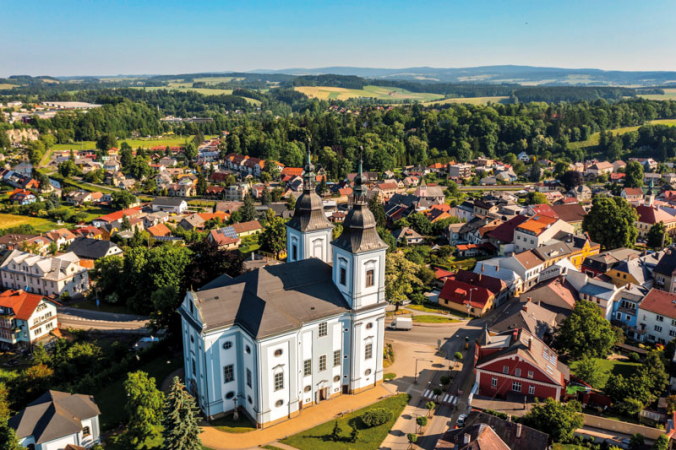 Widok z lotu ptaka na centrum miasta Žamberk