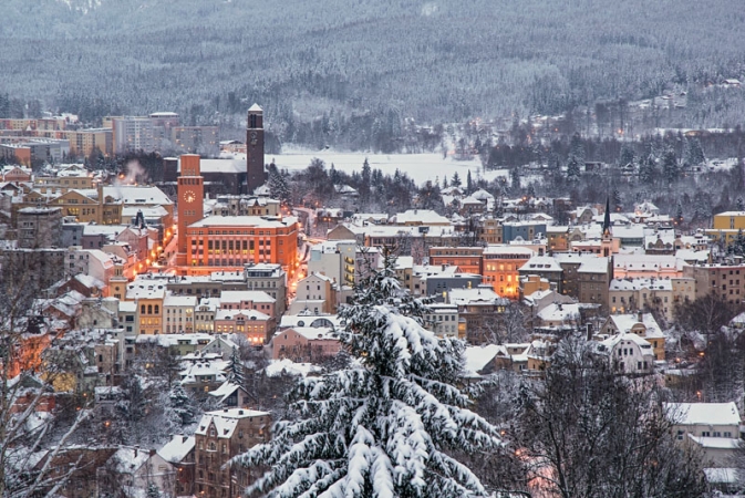 Zasněžený Jablonec nad Nisou