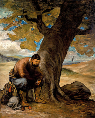 Honoré Daumier, Sancho Panza, odpočívající pod stromem, 
kolem 1860 (olej, plátno, 125 x 107 cm)
