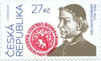 Známka s Dobnerovým portrétem 
vydaná v roce 2019