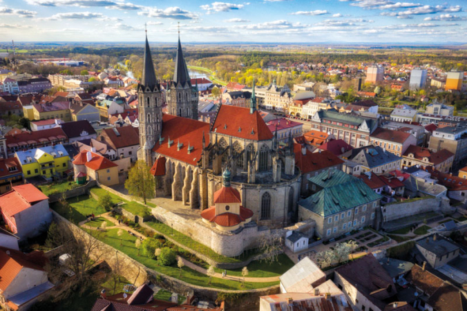 Pohled na Bartolomějské návrší a centrum města.