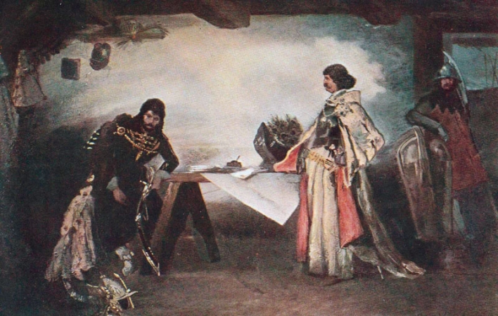 Setkání Jiřího z Poděbrad s Matyášem Korvínem, Mikoláš Aleš, 1878
