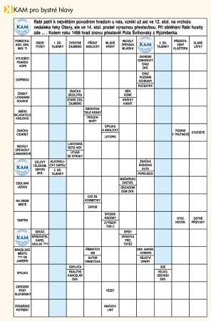 Křížovka KAM po Česku 11-12/2024
