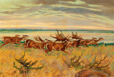 Jiří Židlický, Běžící stádo veledaňků, 1944