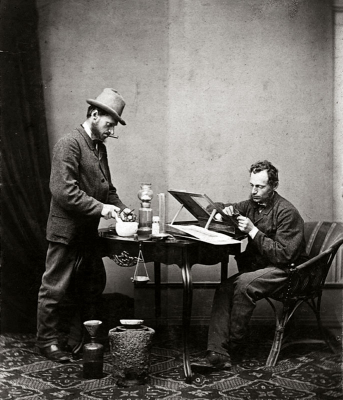 Dvojitý autoportrét Ignáce Šechtla, kolem roku 1870