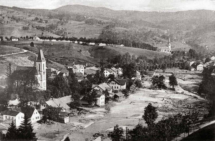 Desná po povodni, 1916