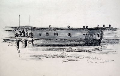 Ema Blažková – Drawing from the Small Fortress Terezín