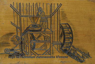 Nákres mlýnu na křemen
