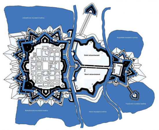 Mapa pevnosti Terezín