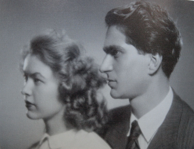 Snoubenecká fotografie Tomana a Libuše Kvasničkové (1952)
