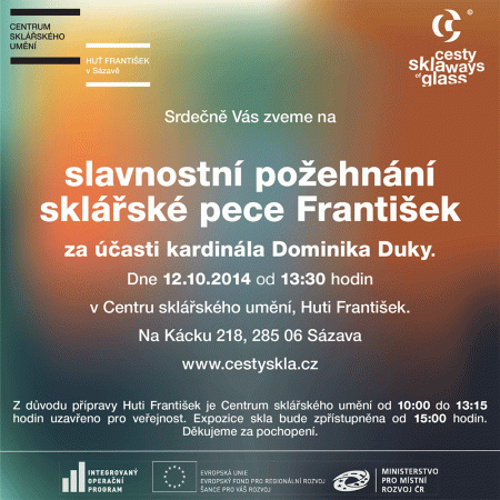 Slavnostní požehnání sklářské pece František