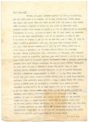 Karel writes a letter addressed to Anna Vlková on behalf of the
dachshund dog Bibina