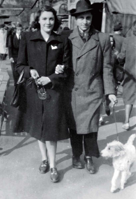 With his wife – the fi fties