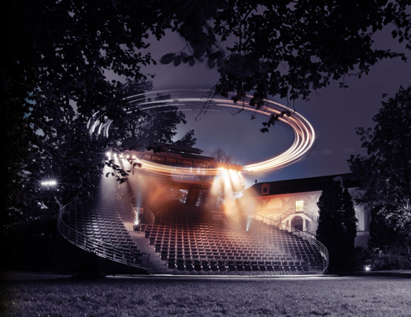 Drehtribüne in Český Krumlov 2019