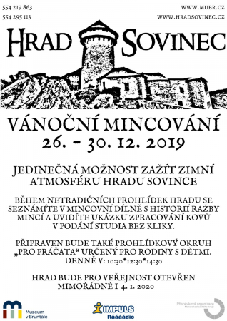 Vánoční mincování na hradu Sovinec