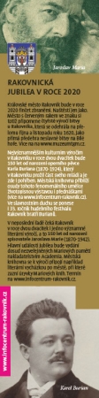Rakovnická jubilea v roce 2020