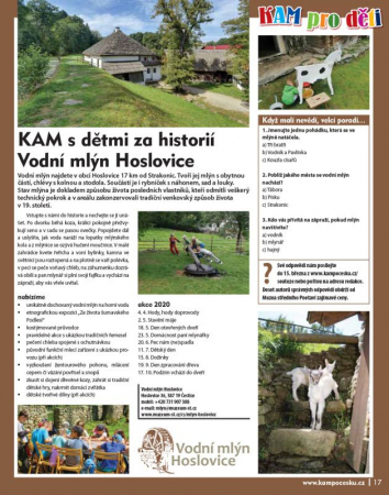 KAM s dětmi za historií Vodní mlýn Hoslovice