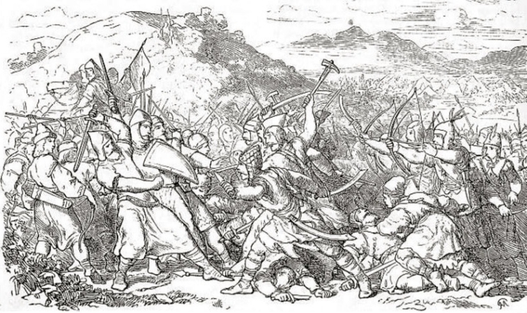 Bitva na Luckém poli, Česko-moravská kronika, K. V. Zapa, 1862