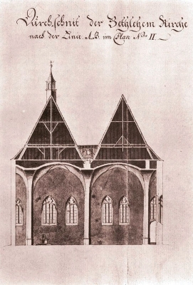 Řez Betlémskou kaplí, F. L. Herget, 1785