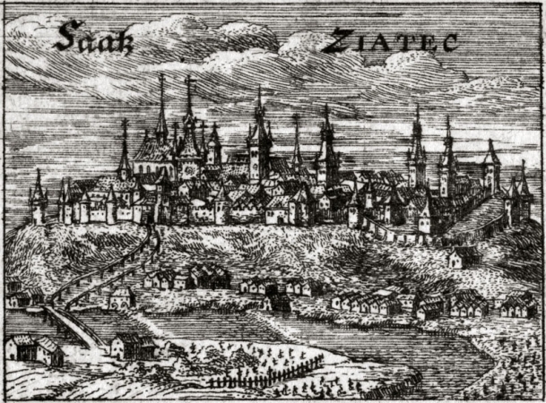 Pohled na Žatec v 17. století, Václav Hollar