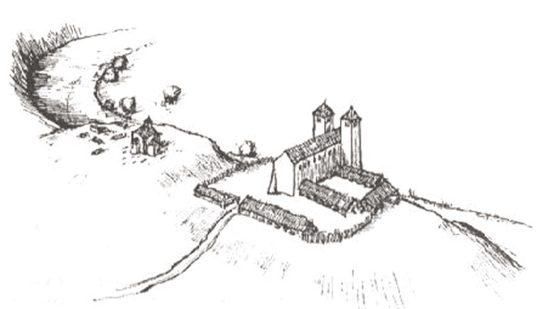 Sázavský klášter, možná podoba z přelomu 11. a 12. století