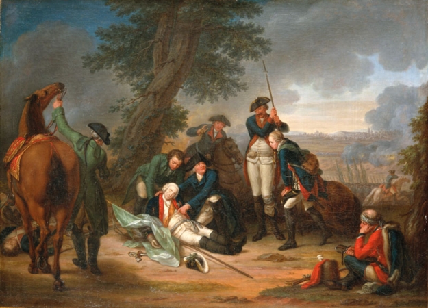 Smrt pruského polního maršála von Schwerina  v bitvě u Prahy 6. 5. 1757