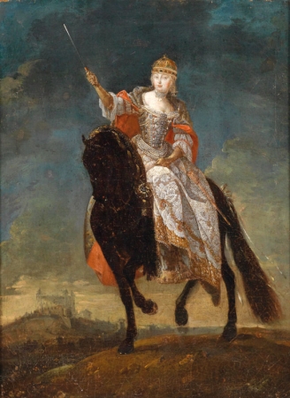 Marie Terezie  jako uherská královna,  olej na plátně asi 1750