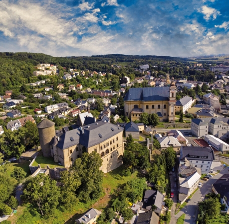 Pohled na historické centrum města Šternberk