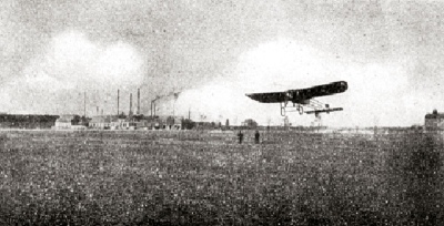 Vzlet Kašparova letadla v Pardubicích, 1911