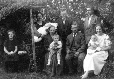 Jaro on his mother's lap, Třebenice (1925)