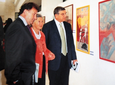 With the Czech ambassador and representative of Yad Vashem (Jerusalem, 2005)