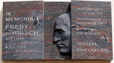 Commemorative plaque in the Terezín Children’s Park