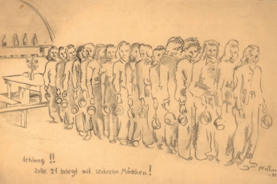 Ema Blažková – Drawing from the Small Fortress Terezín
