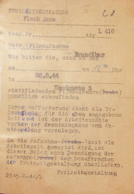 Propustka – Brudnibár, dětská opera 20. 8. 1944
