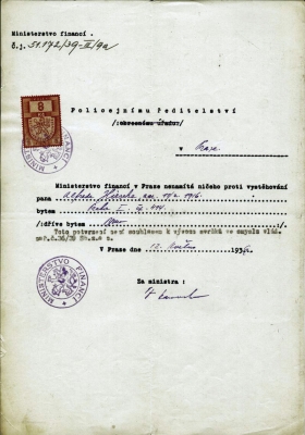 Ministerstvo fi nancí – vystěhování Fredyho, Praha 12. květen 1939