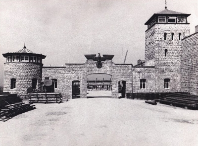 The gate of the Mauthausen camp