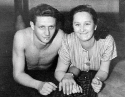 Siblings Lustig after returning from concentration camps (1945)