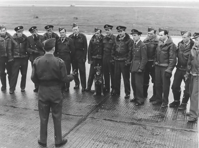 311th squadron in Prague, 1945 (third from the right)