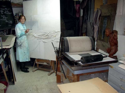 Chava Pressburger in her atelier