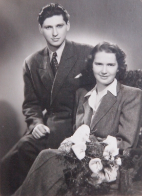 Wedding photo of Věra and Vilda (1949)
