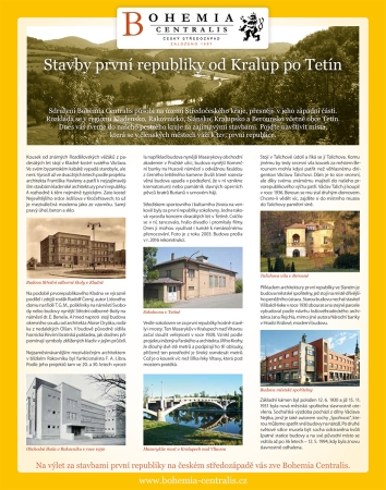 Stavby první republiky od Kralup po Tetín