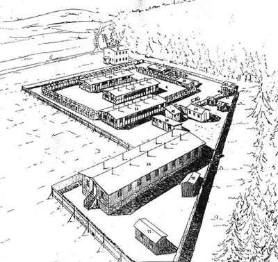 Plan of the camp in Lety