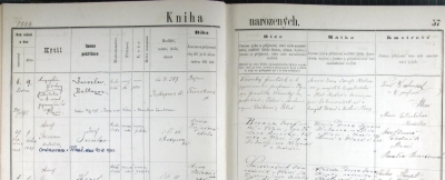 Baptism record, January 9, 1889
