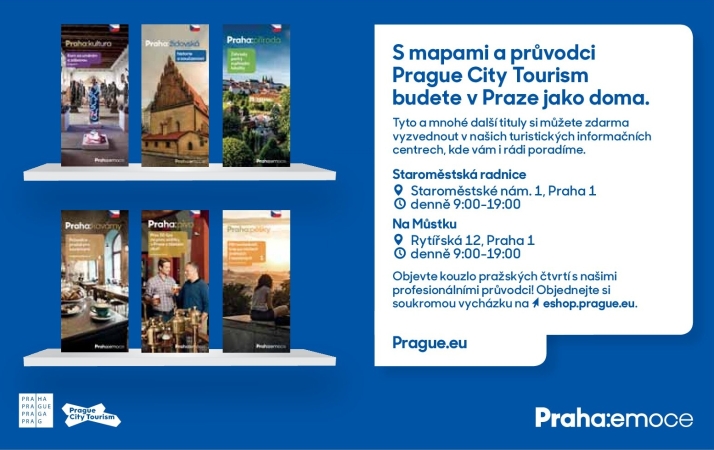 S mapami a průvodci Prague City Tourism budete v Praze jako doma