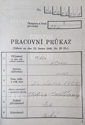 Pracovní průkaz, 1948
